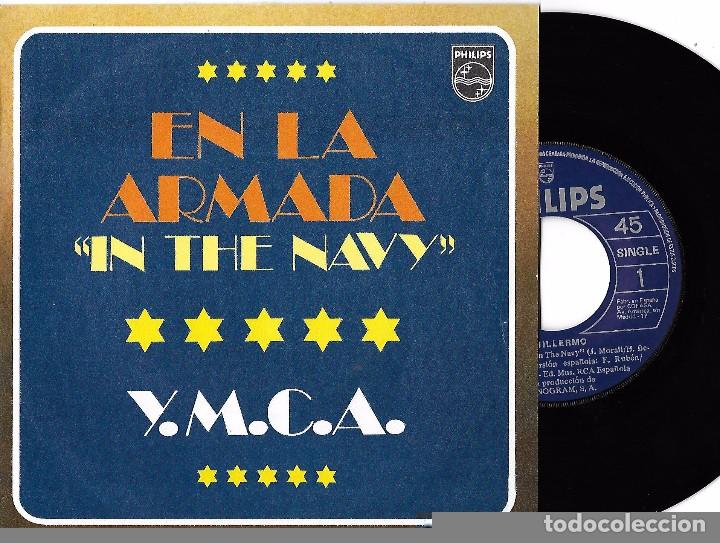 Discos de vinilo: GUILLERMO: EN LA ARMADA (IN THE NAVY) / Y.M.C.A. - Foto 1