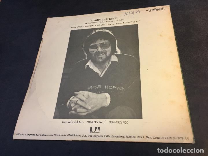 Discos de vinilo: GERRY RAFFERTY (NIGHT OWL) SINGLE ESPA&Ntilde;A 1979 (EPI6) - Foto 3