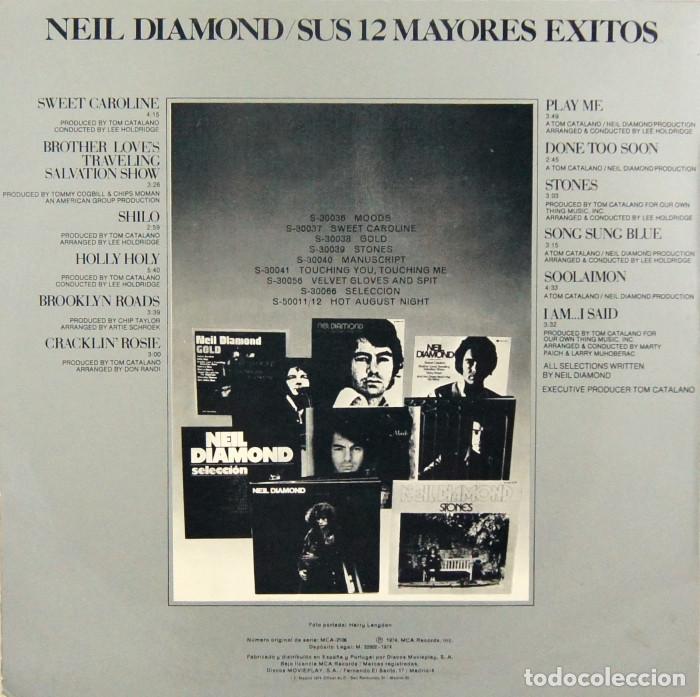 Discos de vinilo: Neil Diamond - Sus 12 Mayores Exitos (LP, Vinilo, MCA 1974) - Foto 2