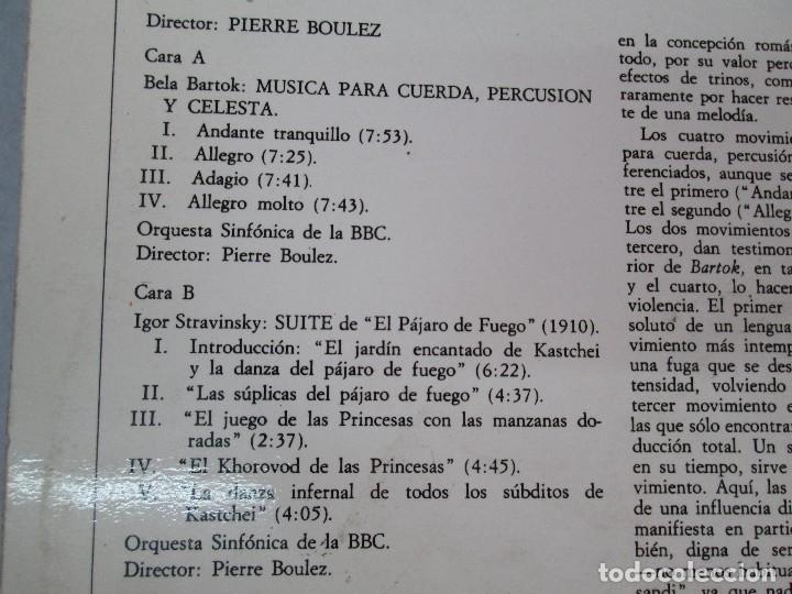 Discos de vinilo: STRAVINSKY: FIREBIRD SUITE. BARTOK: MUSIC FOR STRINGS PERCUSSION AND CELESTA. DISCO DE VINILO - Foto 5