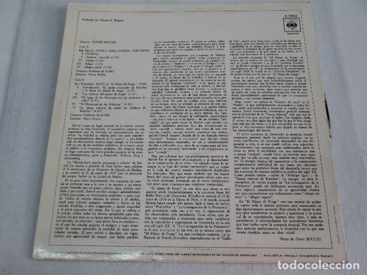 Discos de vinilo: STRAVINSKY: FIREBIRD SUITE. BARTOK: MUSIC FOR STRINGS PERCUSSION AND CELESTA. DISCO DE VINILO - Foto 6
