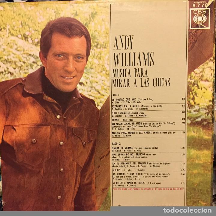 Discos de vinilo: LP argentino de Andy Williams a&ntilde;o 1967 - Foto 2