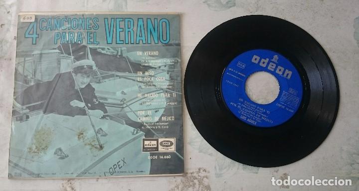 Discos de vinilo: Luis Aguile: En verano + 3 (EMI ODEON 1965) - Foto 2