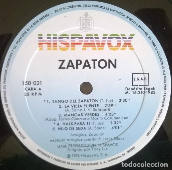 Discos de vinilo: Zapaton, Zapaton, Hispavox-150 021 - Foto 3