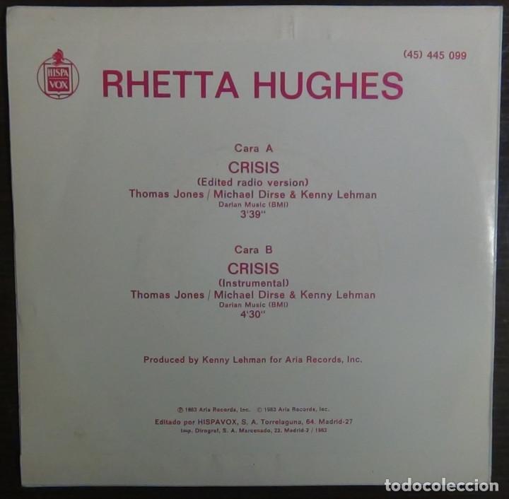 Discos de vinilo: RHETTA HUGHES - CRISIS / INSTRUMENTAL VERSION - Foto 3