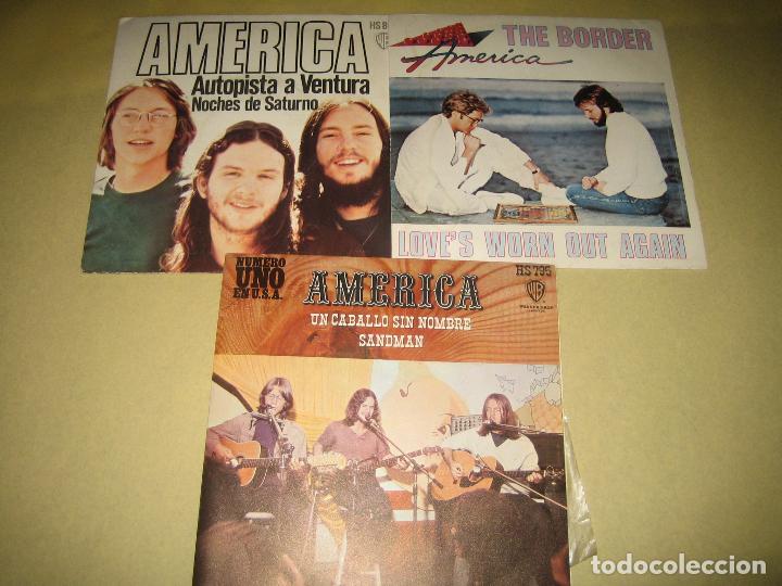 Discos de vinilo: LOTE DE 3 SINGLES - AMERICA - Foto 1