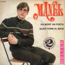 Discos de vinilo: MANEL, SG, HA MORT UN POETA + 1, AÑO 1968, BELTER 07.457