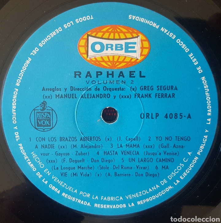 Discos de vinilo: RAPHAEL Vol. II LP VINILO VENEZUELA - Foto 3