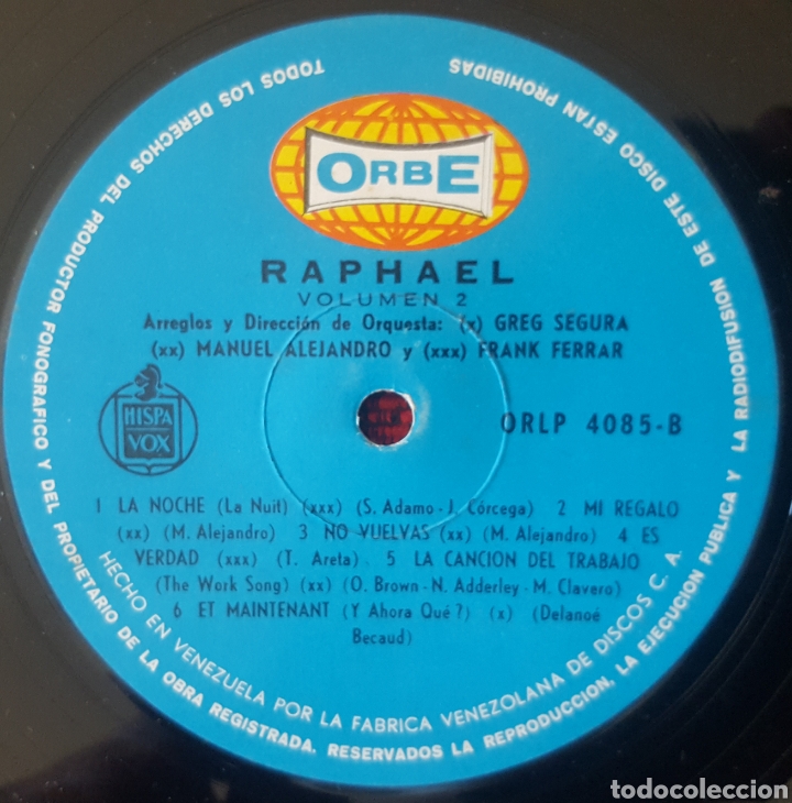 Discos de vinilo: RAPHAEL Vol. II LP VINILO VENEZUELA - Foto 4
