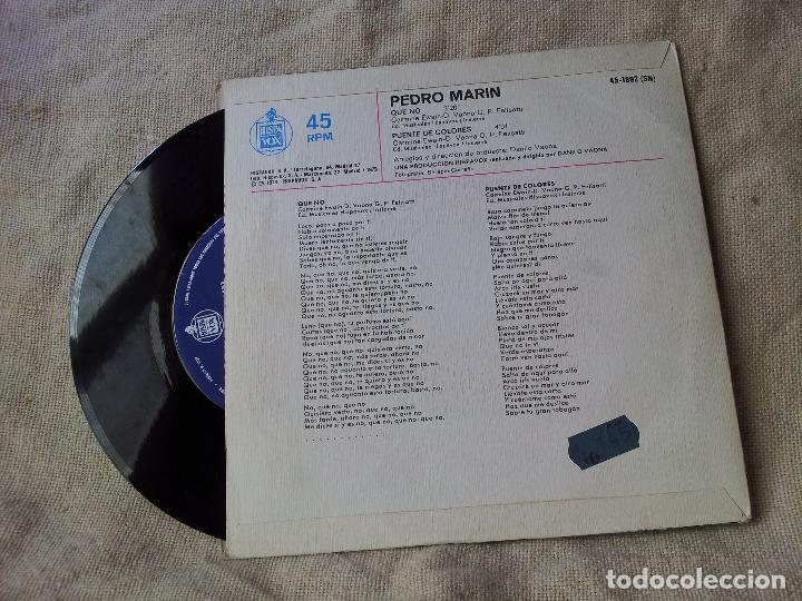 Discos de vinilo: PEDRO MARIN - QUE NO - SINGLE SPAIN 1979  (REF-1AC) - Foto 2