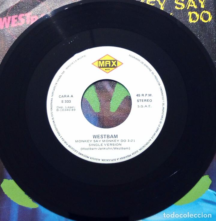 Discos de vinilo: SINGLE WESTBAM - MONKEY SAY MONKEY DO - MAX MUSIC 1989. - Foto 3