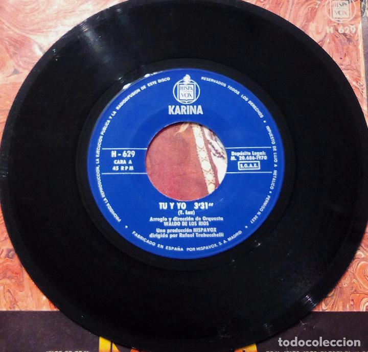 Discos de vinilo: SINGLE KARINA - TU Y YO - HISPAVOX 1970. - Foto 3
