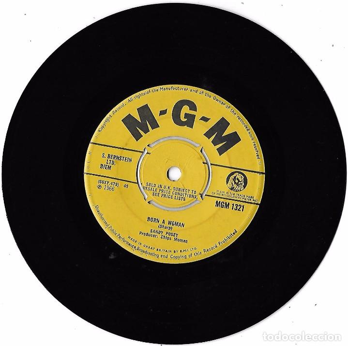 Discos de vinilo: SANDY POSEY: BORN A WOMAN / CAUTION TO THE WIND - Foto 1