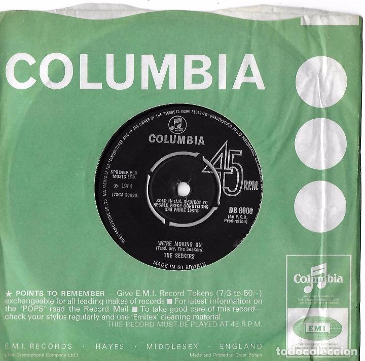Discos de vinilo: SEEKERS, THE: WE&acute;RE MOVING ON / WALK WITH ME - Foto 1