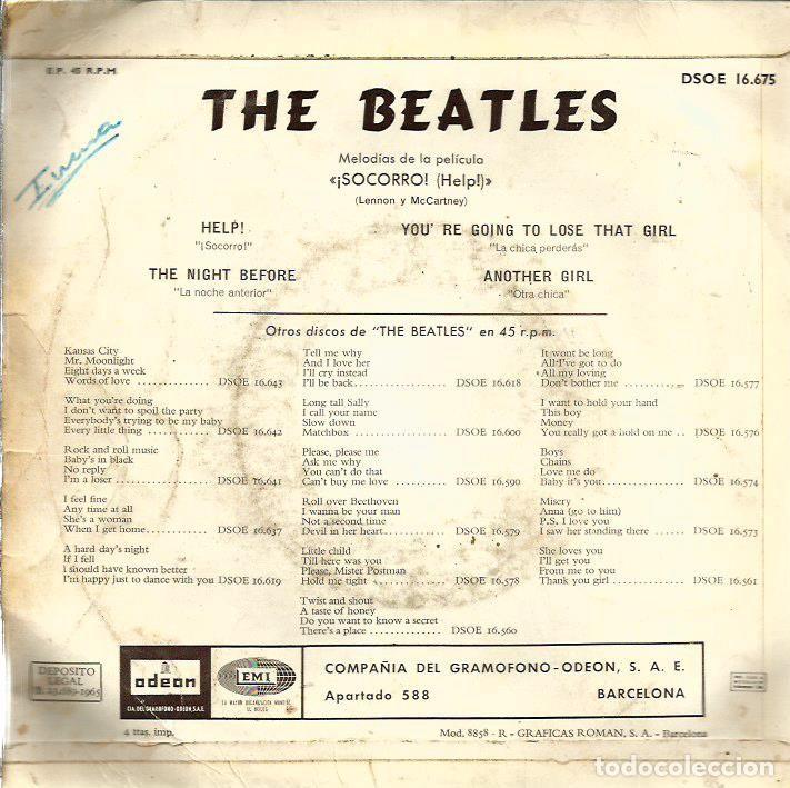 Discos de vinilo: EP THE BEATLES : HELP ! - Foto 2