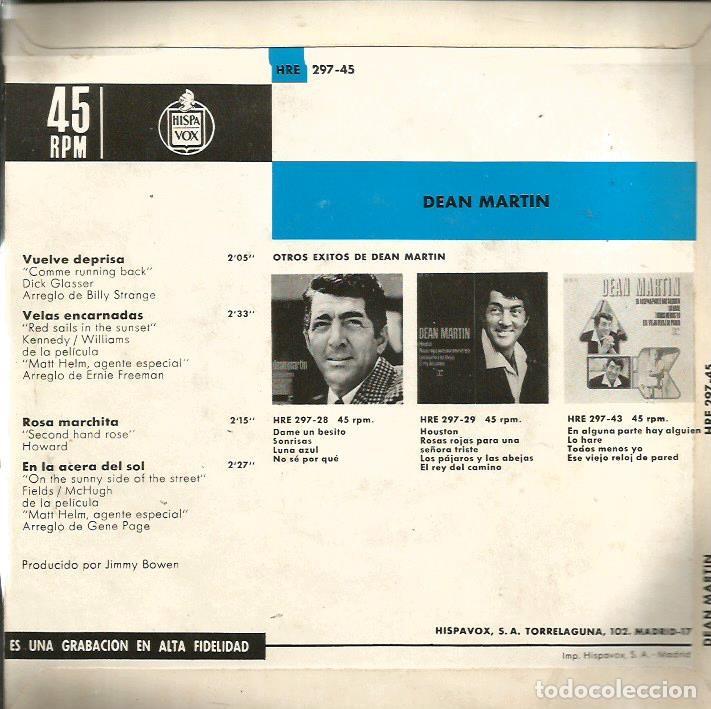 Discos de vinilo: EP DEAN MARTIN : VUELVE DEPRISA - Foto 2
