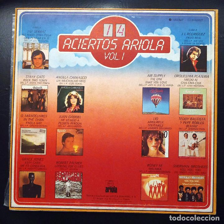 Discos de vinilo: LP 14 ACIERTOS ARIOLA  VOL. 1 - ARIOLA - 1981. - Foto 2