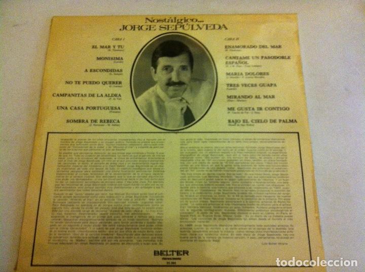 Discos de vinilo: jorge Sep&uacute;lveda -Nost&aacute;lgico... - Foto 2