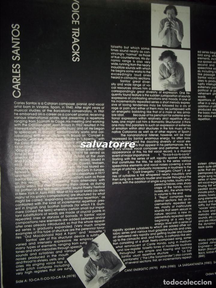 Discos de vinilo: CARLES SANTOS. VOICE TRAKS.CS-007 - Foto 3