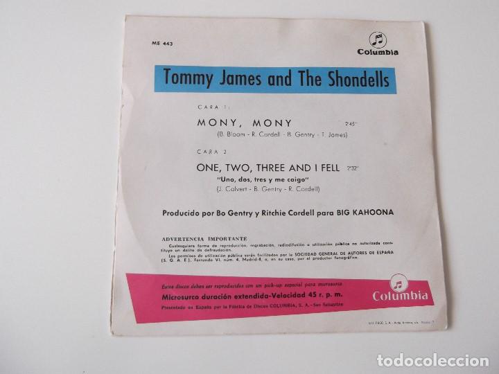 Discos de vinilo: TOMMY JAMES and THE SHONDELLS - Mony, mony - Foto 2