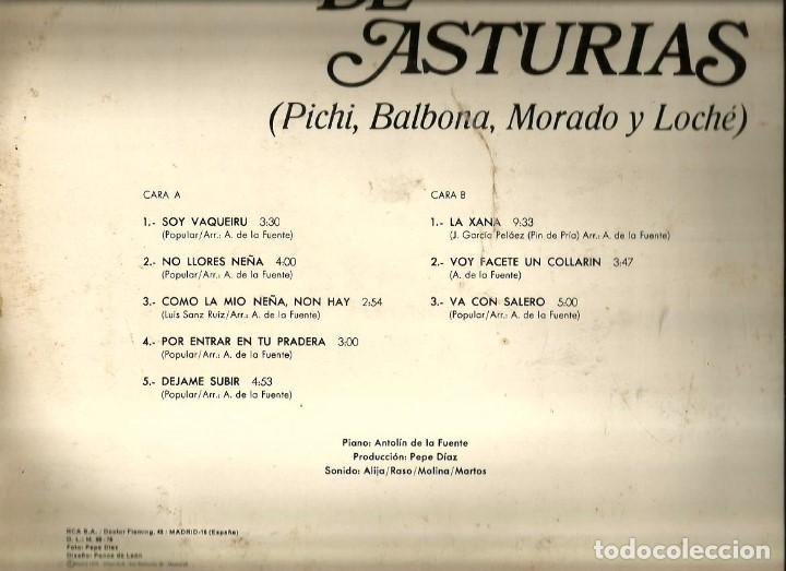 Discos de vinilo: LP LOS 4 DE ASTURIAS ( SOY VAQUEIRU + 7 ) - Foto 2
