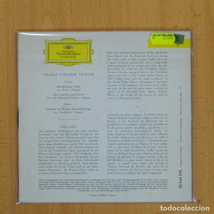 Discos de vinilo: FRANZ VOLKER - DIE GROBEN IHRER ZEIT - SINGLE - Foto 2