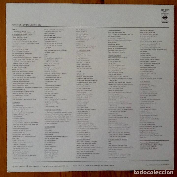 Discos de vinilo: SIMON & GARFUNKEL : BOOKENDS [CBS - ESP 1982] LP - Foto 2