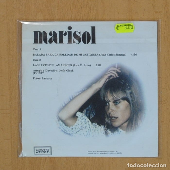 Discos de vinilo: MARISOL - BALADA PARA LA SOLEDAD DE MI GUITARRA - SINGLE - Foto 2