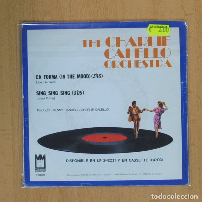 Discos de vinilo: THE CARLIE CALELLO ORCHESTRA - EN FORMA / SING, SING, SING - SINGLE - Foto 2