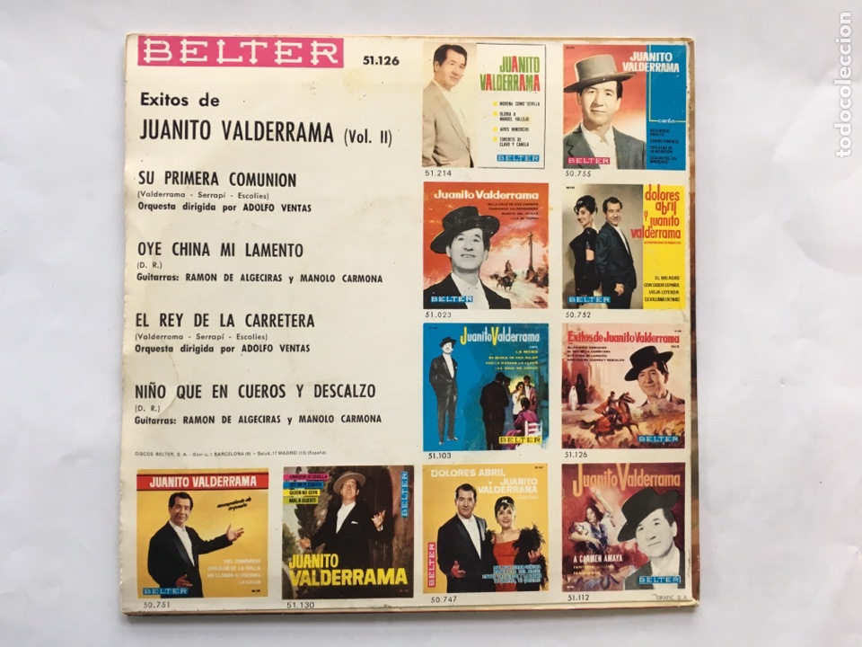 Discos de vinilo: &Eacute;xitos de Juanito Valderrama (Vol,II).- Disco/1964 - Foto 2