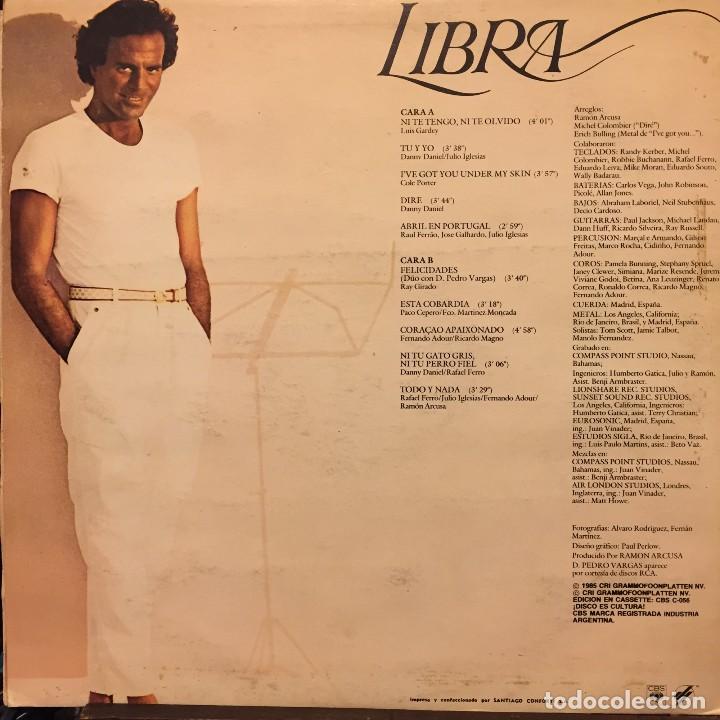 Discos de vinilo: LP argentino de Julio Iglesias año 1985 - Foto 2 - 84380240