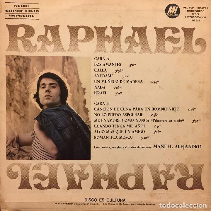 Discos de vinilo: LP argentino de Raphael a&ntilde;o 1971 en Mono - Foto 2