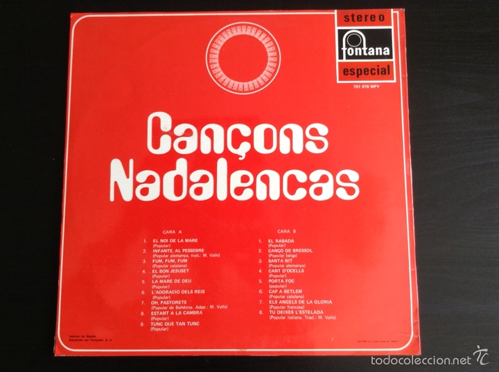 Discos de vinilo: Can&ccedil;ons Nadalencas vinilo LP - Foto 2