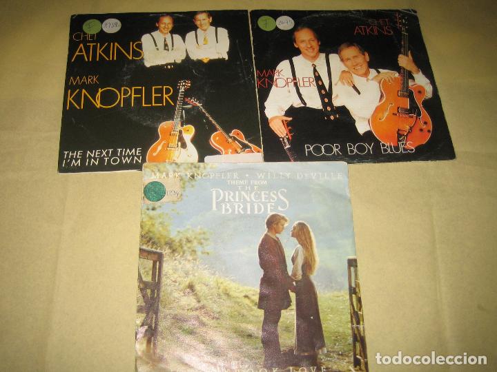Discos de vinilo: MARK KNOPFLER - LOTE DE TRES SINGLES - Foto 1