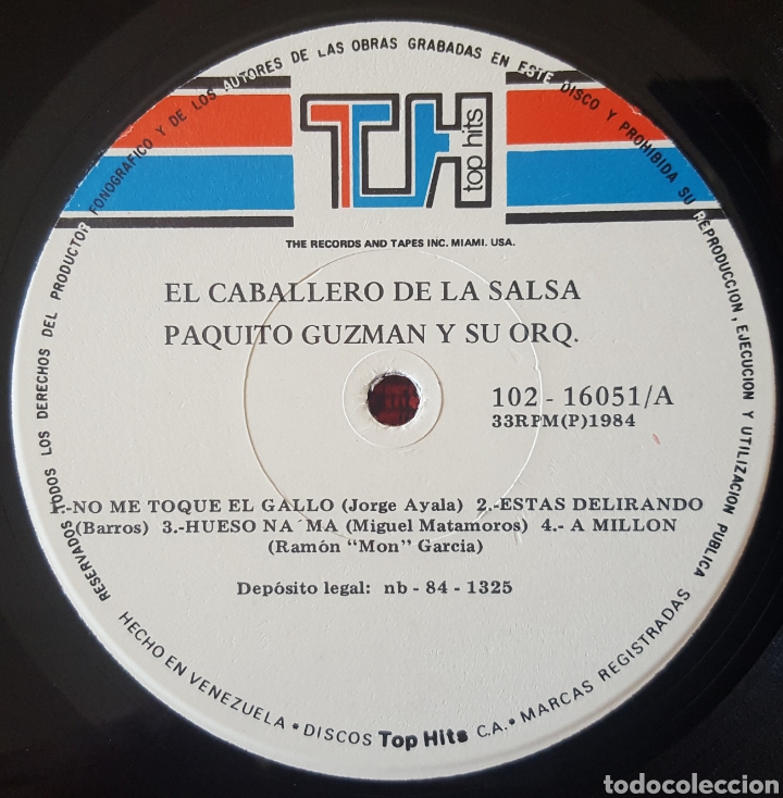 Discos de vinilo: PAQUITO GUZM&Aacute;N El Caballero SALSA VINILO LP - Foto 3