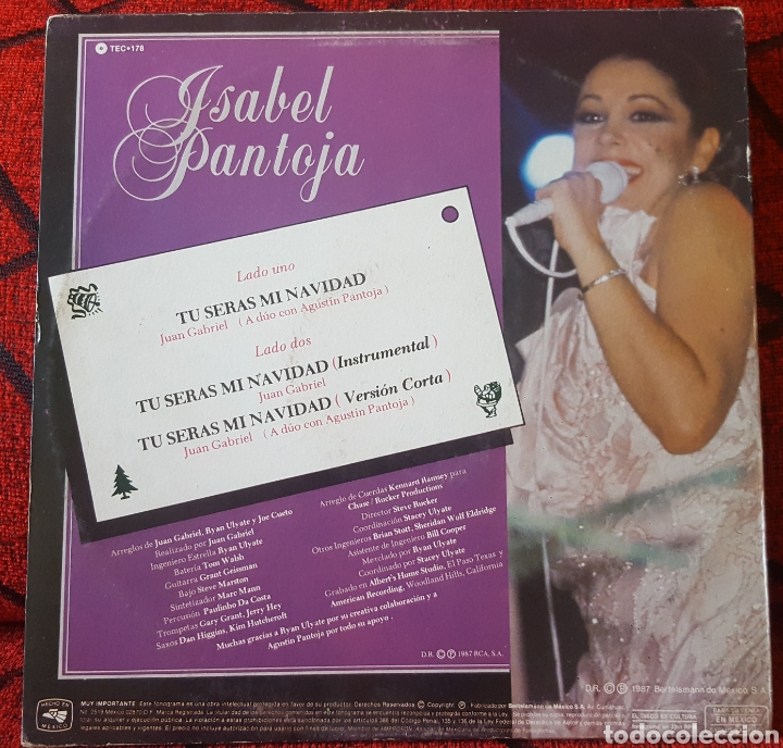 Discos de vinilo: ISABEL PANTOJA T&uacute; ser&aacute;s mi navidad SINGLE M&Eacute;XICO - Foto 2