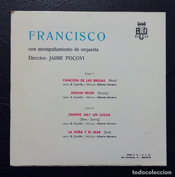 Discos de vinilo: EP FRANCISCO - CANCI&Oacute;N DE LAS BRUJAS + 3 - BCD 1968. - Foto 2