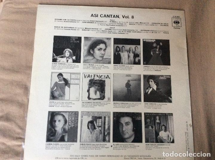 Discos de vinilo: ASI CANTAN VOL. 8. CBS 1976. - Foto 2