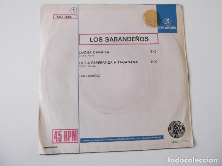 Discos de vinilo: LOS SABANDE&Ntilde;OS - Lucha canaria - Foto 2