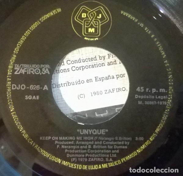 Discos de vinilo: Unyque, Keep On Making Me High , DJM Records-DJO-626 - Foto 3