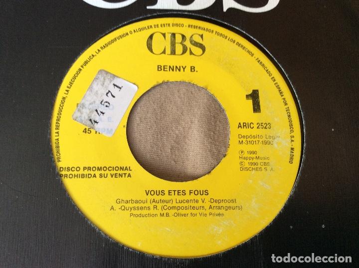 Benny B. Vous Etes Fous. Cbs 1990. Promocional - Comprar Singles ...