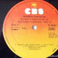 Discos de vinilo: MANOLO SANLUCAR - MUNDO Y FORMAS DE LA GUITARRA FLAMENCA VOL. II