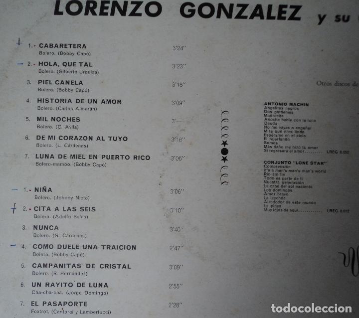 Discos de vinilo: Lorenzo Gonz&aacute;lez - Cabaretera - Edici&oacute;n de 1968 de Espa&ntilde;a - Foto 3