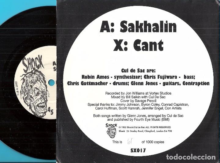 Discos de vinilo: CUL DE SAC: SAKHALIN / CANT - Foto 2