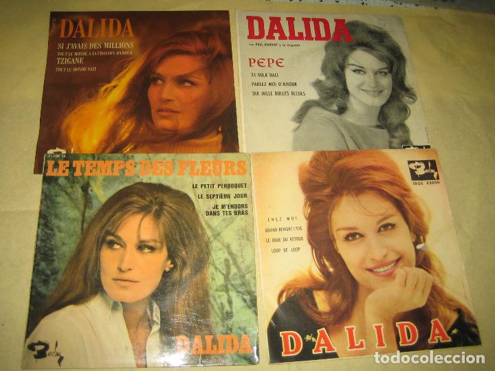 Discos de vinilo: DALIDA - LOTE DE 4 SINGLES - DOS DE ELLOS ED. FRANCESA - Foto 1