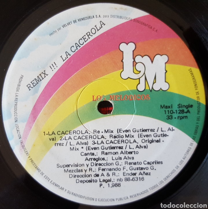 Discos de vinilo: LOS MEL&Oacute;DICOS La Cacerola REMIXES MAXI SINGLE - Foto 3