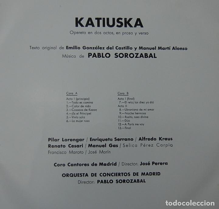Discos de vinilo: Katiuska. Pablo Sorozabal. LP - Foto 4