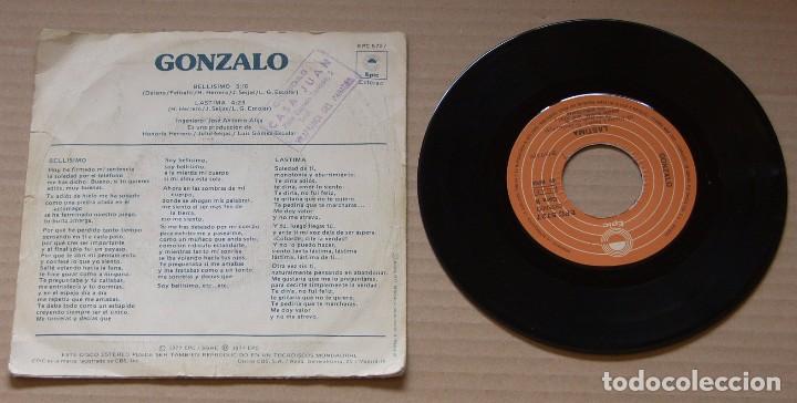 Discos de vinilo: GONZALO - BELL&Iacute;SIMO - L&Aacute;STIMA - EPIC 1977 - Foto 2