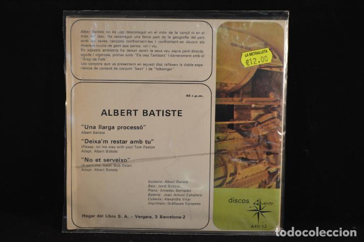 Discos de vinilo: ALBERT BATISTE - UNA LLARGA PROCESSO +3 - EP - Foto 2