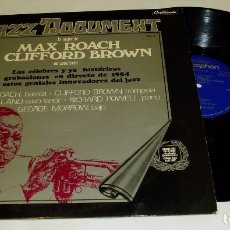Discos de vinilo: JAZZ DOCUMENT LP 1973.LO MEJOR DE MAX ROACH DE CLIFFORD BROWN